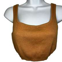 SABO  Caramel Color Cotton Ribbed Stretch Crop Top EUC Size Small