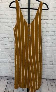 Giddy Up Glamour Striped Jumpsuit With Buttons