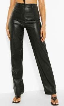 High Waisted Black Faux Leather Pants | Size 4