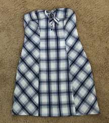 strapless gingham dress NWT