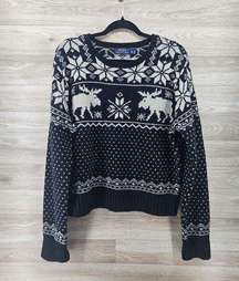 Ralph Lauren Womens XL Knit Merino Wool & Alpaca Blend Moose Sweater