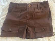 Denim Cargo Shorts (Deep Plum Color)