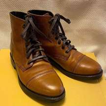 Thursday boot co brown leather everyday combat cap toe ankle boots grunge 7.5