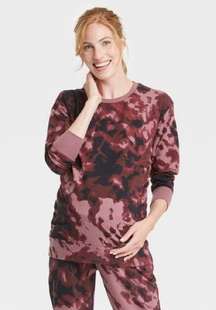 Isabel Maternity purple tie dye crewneck sweatshirt