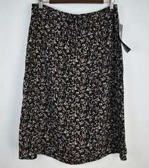 NWT Y2K black & white ditsy floral midi skirt by Vintage Studio Junior's large