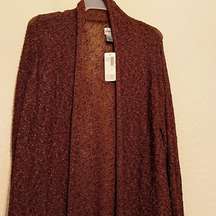 New chicos Yvette chestnut long cardigan 1 cozy fall sweater