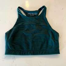 Outdoor Voices Athletic High Neck Green Crop Top Sports Bra Size Women's Small