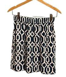 Escapada Blue & White Geometric Print Mini Skirt Size Small