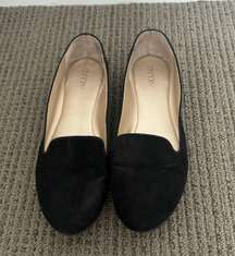 Black suede flats