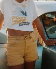 X Wrangler Yellow Denim Shorts Western