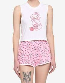 NWT Hello Kitty Strawberry Milk Tank & Shorts Girls Lounge Set Hello Kitty Small