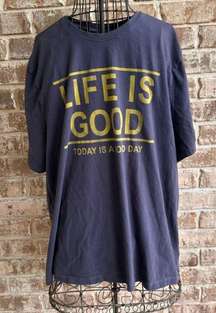 Vintage Life is Good Sleep Shirt Unisex  XL T Shirt Gray Logo Lounge Rel…