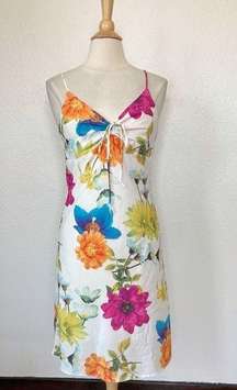 Vintage 90’s Y2K White Floral Sleeveless Midi Dress