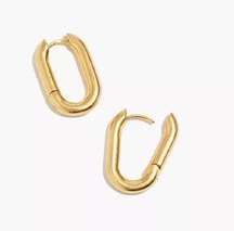 Madewell Carabiner Medium Hoop Earrings Vintage Gold