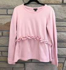 Halogen Barbie Pink Ruffle Trim Sweatshirt Medium Barbie barbiecore