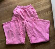 Pink wide leg sweatpants