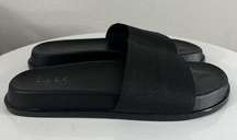 Nicole Miller Costa Slide Sandal Black Fabric Upper Slip On Open Toe Women's 9