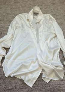 Silk cream button up