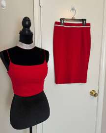 Red Two Piece Set outfit Size Small