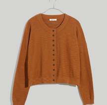 Madewell Brampton Cropped Cotton Knit Cardigan Sweater Small