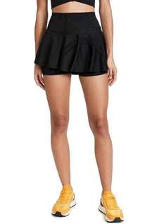 Free People Movement Women’s Sz L Black Mesh Pleats and Thank you Ruffle Skort