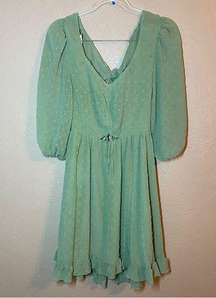 NWT Exlura Midi Dress large green flowy open back