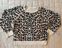 Mother Denim The Square Sweatshirt Leopard Print Crew Neck - Large