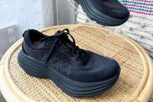 Hoka One One Bondi 8 Black Low Top Road-Running Sneakers Women’s Size 7.5