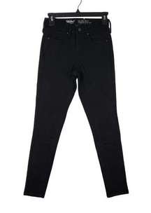 Mossimo Denim Jeans Women's 0/25 Black Denim High Rise Skinny Power Stretch
