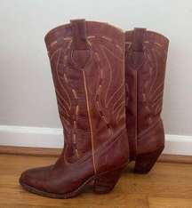 Brown Leather Cowgirl Boots