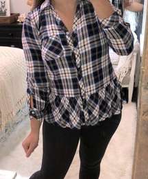 My Michelle size medium blue plaid flannel top