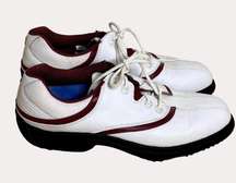 FootJoy Womens Golf Shoes Cleats Leather White Maroon 8 M bv