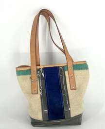 Belle Vache Artisan Made Natural Hair Patent Leather and Wool Tote OS