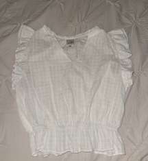 White boutique waffle blouse