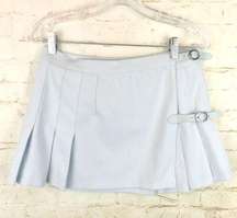 Brandy Melville Dana Pleated Buckle Skirt Womens One Size Light Blue Adjustable