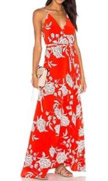 NEW Yumi Kim FRENCH ROSE RED SILK RUSH HOUR MAXI Dress Size XS