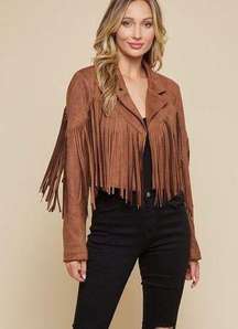 Brown Western Cowgirl Rodeo Fringe Jacket
