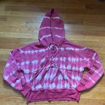 Free People Movement Pink Tie Dye Pullover Hoodie Size Medium