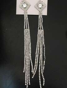 Blush 7" Strands Elegant Crystal Earrings, W@W