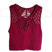 - Burgundy Cutout Crop Top - Sz. L