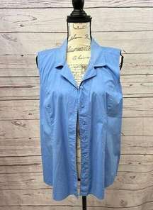 1491-D&Co XL blue sleeveless button down