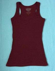 ELLEMENNO tank top burgundy ribbed racer back made in Bangladesh size L