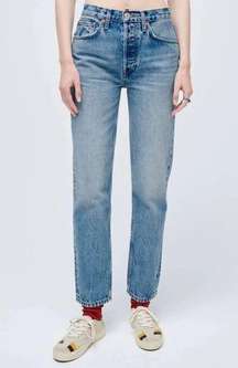 RE/DONE 70S STOVE PIPE JEANS IN COOL MEDIUM BLUE