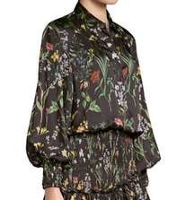 Alexis  Rianna Long Sleeve Floral Dress Black flounce botanical Medium