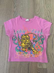 Pure Love Tiger Baby Tee in Pink