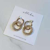 NWOT Ettika Double Cubic Zirconia Hoops in Gold