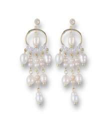 Elegant White Pearl Dangle Drop Earrings for Women