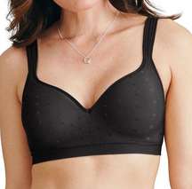 Bali Black Polka Dot Comfort  Wirefree Seamless Bra