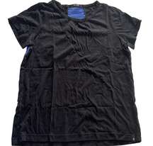 Satva Shirt Womens Medium Black Blue Mesh Inset Active Athletic Tee Top Cotton