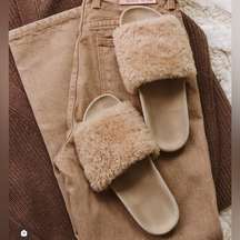 Jenni Kayne Shearling Slide Sandal in Natural- Still Full Price Sz:38/US8